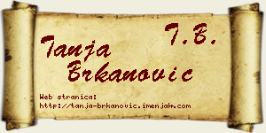 Tanja Brkanović vizit kartica